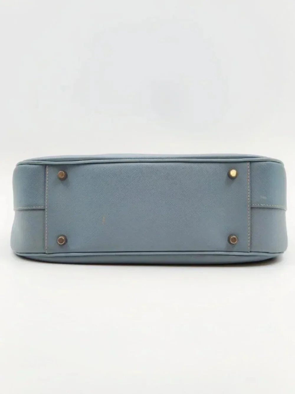 Prada Saffiano Lux Light Blue Leather Shoulder Bag Hobo Purse